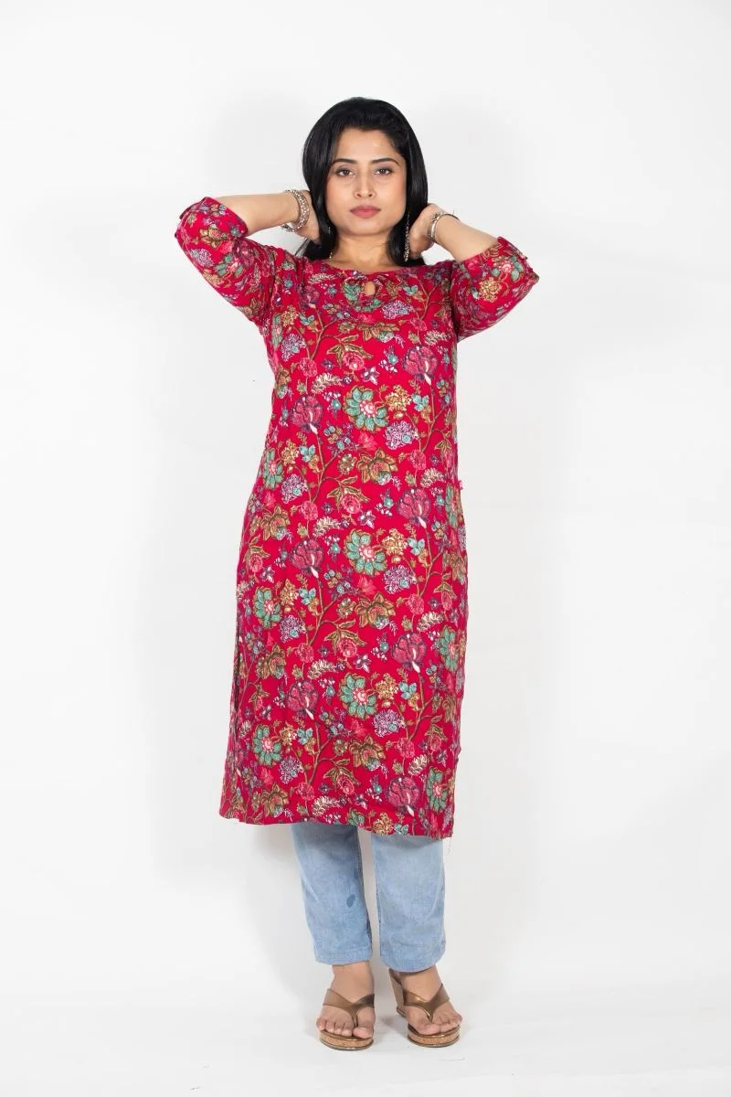 Rose floral kurta from the Drape template collection